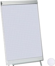 Relaxdays Flipchart Paper, Squared Moderation Paper, Pad of 50 Sheets, 60 g/m², 6-Hole Punched, 57.5