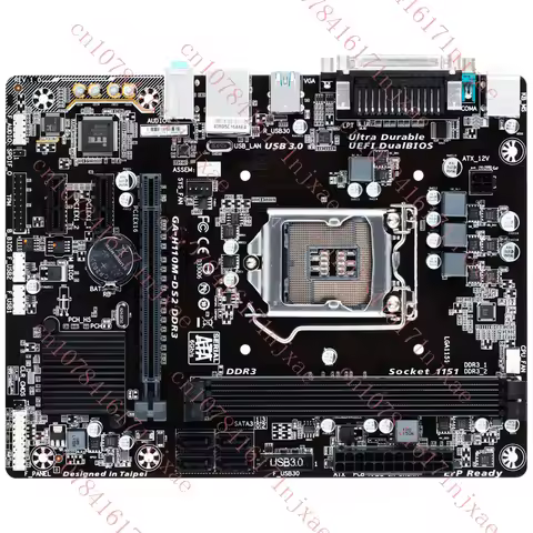 FOR GIGABYTE GA-H110M-DS2 DDR3 32GB 1151PIN VGA+DVI+HDMI Motherbroad Test ok.