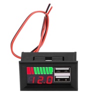 Dual USB 5V 2A Car Voltmeter Voltage Meter Panel 12V Lead Acid 3S Lithium Battery Capacity Indicator