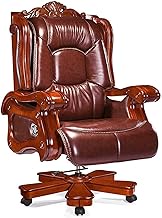 WSJTT Ergonomic Office Reclining Chair, High Back 360° Chairman Swivel Luxury Chairs with Caster Upholstered in Leather for Adult Home Expensive Luxurious Boss Chair (Color : A)
