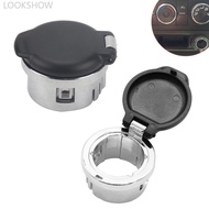 LOOKSHOW 2Pcs 12V Dash Power Outlet Cover Power Outlet Plug With Chrome Pop-out Knob Dash Cover For 