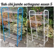 Rak serbaguna susun 5 jumbo/rak chiki/Rak ciki/Rak snack/Rak tingkat/Rak dapur/Rak etalase/Rak lemari/rak besi/rak minimarket