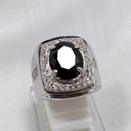 Black ONYX CHATAM RING SILVER BANGKOK 926 READY TO USE