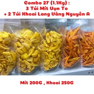 Combo 27: 3 Bags of Large Shredded Dried Jackfruit + 2 Bags of Turmeric Sweet Potatoes - Brand new, 