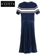 Polo Ralph Lauren 海軍藍混紡羊毛褶襉洋裝 SP