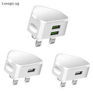 Lovego UK Plug Single USB Double USB Adapter Mains USB Adaptor Wall Charger Travel Wall Charger Travel Charging Cable SG