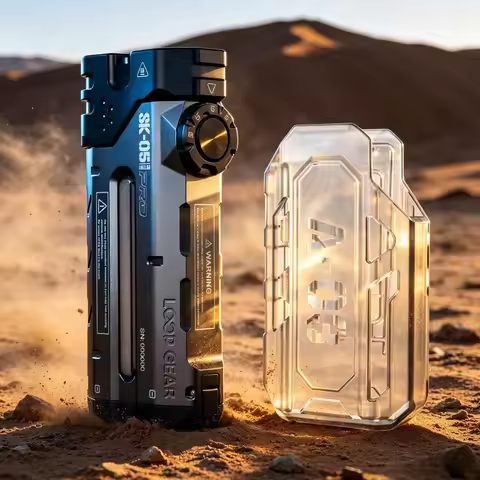LOOP SK05 Pro Rechargeable LED Flashlight 4360 Lumens Power Bank with Floodlights Spotlight and A03 