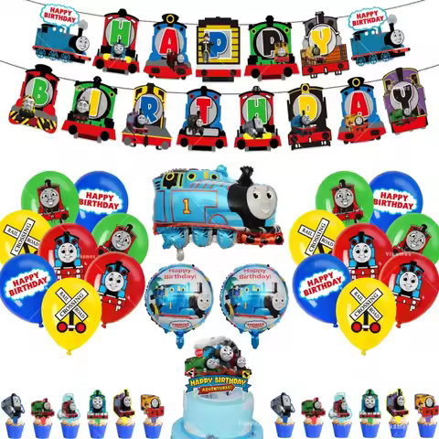 Thomsed The Train Birthday Party Decor Thomas Tableware Tablecloth Plate Cup Balloon Baby Shower Kid