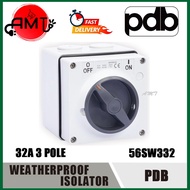 PDB ISOLATOR WEATHERPROOF 32A 3POLE IP66 56SW332