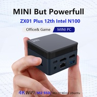 ZX01 Plus Windows 11 4 Core Mini PC CPU 12th Gen Intel Alder Lake N100 LPDDR5 12GB 512GB 1000M 5G Wifi5 BT Win11 NUC Desktop