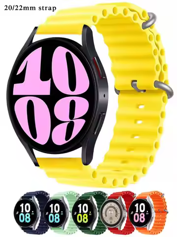 20mm strap For Samsung Galaxy Watch 7 6 4 classic/5-Pro-3/active 2/Gear S3 Silicone Ocean Bracelet H