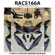 Rapido Cover Set Yamaha Y15ZR V1 V2 TATSU RYU Dragon (38) Black White Accessories Motor Y15 Ysuku Y1