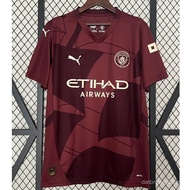 202524/25 HAALAND HAALAND Red Football Jersey Foden Men's Third Away Fan Version Football Jersey