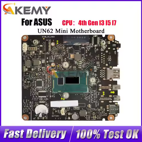 UN62 Laptop Motherboard For ASUS VivoMini UN62 Notebook Mainboard With I3 I5 I7 CPU 100% tests OK fa