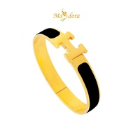 MASDORA 916 Gold Bangle Gelang Tangan Emas ~ Exclusive Enamel H  - Black (EMAS 916/22K)