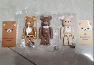 最後一套  Medicom   Bearbrick 熊 100% (BE@RBRICK SERIES 45)隱藏版 鬆弛熊  Rilakkuma 鬆弛熊 &amp; 鈕扣熊 &amp;  開口熊 3隻  原裝正版