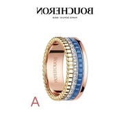 Qi Wei Same Product Boucheron Gear Ring Light LuxuryinsRotatable Color Separation Ceramic Couple Gif