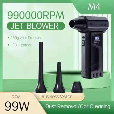 990000RPM Jet Blower 160g Wind Pressure High Power Turbo Fan LED Lighting Screen Display Brushless A