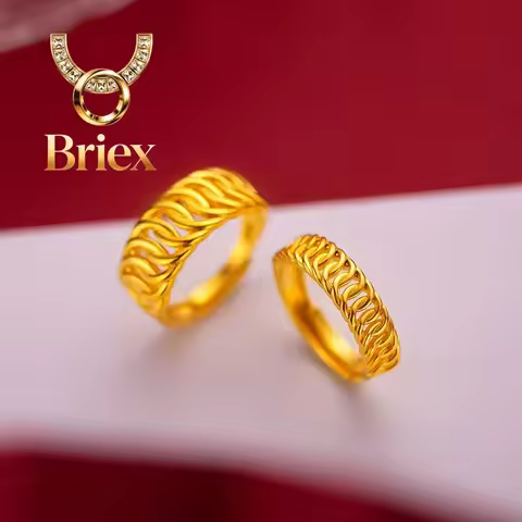Briex Jewelry AU999 Pure Gold Seiko Boss Ring - Fashionable All - match Real Gold Ring, Also for Cou