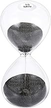 SuLiao Sand Timer 15 Minute Hourglass: 5.1 Inch Black Sand Clock, Large Sand Watch 15 Min, Hour Glas