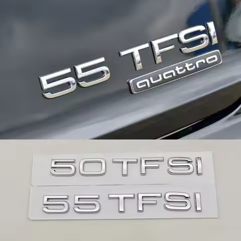 3D ABS Car Lettes Logo 50 TFSI 55 TFSI Badge Rear Trunk Sticker Decals For Audi A7 A8 Q7 Q8 RS7 RS8 
