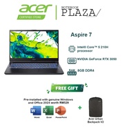 Acer Aspire 7 A715-59G-527W 15.6'' FHD 144Hz Gaming Laptop Black ( C5-210H, 8GB, 512GB SSD, RTX3050 