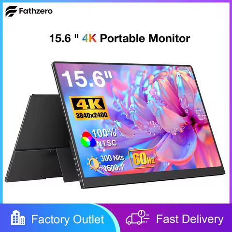 Oled Monitors Portable 15.6 Inch 3840x2400 Extended Display IPS 16:10 100%NTSC VESA USB Type-C Mini 