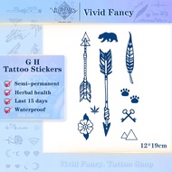 [Vivid Fancy] 12*19cm GH Tattoo Sticker Waterproof Healthy Herbal Lasts to 2 weeks