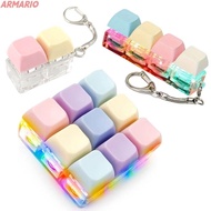 ARMARIO Fidget Keychain, DIY Keyboard Keys Button Finger Keyboard Cap, Keycap Relief Stress 2/4/9 Ke