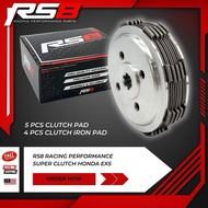 RS8 RACING HYPER CLUTCH EX5 DREAM SET CLUTCH 5 KEPING CLUTCH PLATE 4 KEPING IRON PLATE WAVE100 EX5 H