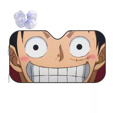 Luffy Eyes One Piece Novelty Windshield Sunshade 70x130cm Anime Aluminium Foil Sun Visor Car-styling
