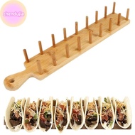 DUJIA Bamboo Taco Holders Holds 8 Tacos Each Taco Tray Multi-Use Food Stands Hard Shell Tacos Ra For
