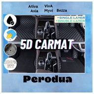 5D Floor Mat Carpet PERODUA ATIVA AXIA MYVI ICON LAGI BEST VIVA BEZZA KARPET KERETA KALIS AIR
