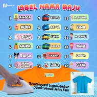 54 pcs STIKER BAJU NAMA CUSTOM / Stiker Kain Kaos Baju / Sablon Nama/ Setiker Setrika