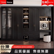Black Wardrobe Household Wardrobe Storage Wardrobe Multi-Layer Wardrobe Desk Wardrobe Combination Ca