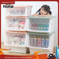 THE 28/42/54L Large Capacity Storage Box With Transparent Lid Stackable Toy Snack Storage Cabinet