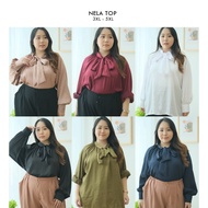 NELA TOP - JUMBO TOP 3XL 4XL 5XL LGN PJG BLOUSE OVERSIZE BIGSIZE LD 150