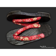 Woman Japanese Geta Wooden Clogs Kasut Kimono Yukata Sandals Terompah Cosplay Black Base