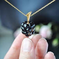 Blackberry pendant Fruit necklace Miniature food Kawaii charms Birthday gift