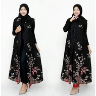 Longcardy Batik Kardigan long dress Model Tanpa Lengan Long Cardigan Outer Katun D