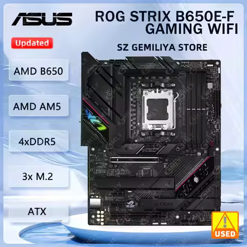 ASUS ROG STRIX B650E-F GAMING WIFI AMD B650 AM5 Motherboard DDR5 192GB M.2 ATX support Ryzen 5 9600X