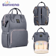 SUNVENO Multifunction Mommy Diaper Backpack with USB ports,Large Capacity Baby Nappy Diaper Bag with Insulated Pockets, Fashion Maternity Nursing Travel Bag Baby Care Bag for Mother Kid