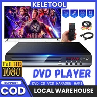 HDMI DVD Player for TV - Plays DVD/VCD/CD, Karaoke Function, Blu Ray Support, Portable USB Video Pla