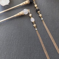 攏雲閣－星河 古典水晶玉石髮簪步搖