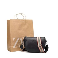 ZARA กระเป๋าสะพายไหล่ กระเป๋าเมสเซนเจอร์ หนังสองชั้น เรียบง่าย แฟชั่นเร สําหรับผู้หญิง㏇X0401