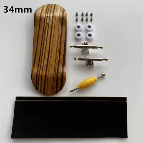 34mm Fingerboard Set Professional Wooden Deck Upgraded Single Axle Truck CNC Wheels Complete Mini Fi