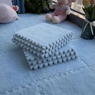 10pcs Plush Foam Puzzle Floor Mat, Soft Fluffy Interlocking Square Foam Tiles Area Rugs Carpet for P