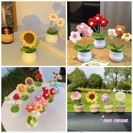 Mini Crochet Sunfower Plants Cute Woolen Pot Hand-simulation Flower Decor Mothers' Day Gift 母親節禮物