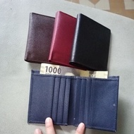 Cute leather wallet, simple leather wallet, men's and women's leather wallet, leather folding wallet