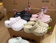 🐊 現貨 Crocs 經典厚底洞洞鞋 雲朵款 黑/白/粉紅色拖鞋